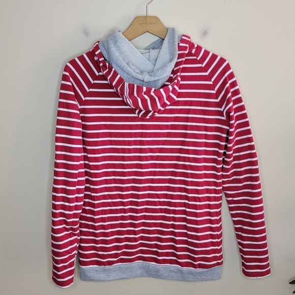 & Ampersand Ave | Red & White Striped Double Hoodie Sweatshirt Size Small - Picture 6 of 6